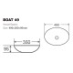 490*350*95mm Bathroom Oval Above Counter Gloss White Ceramic Wash Vessel Basin